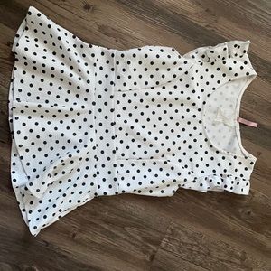 Black and white polka dot top
